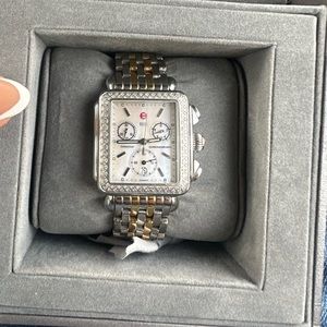 Michele Watch two toned band. Diamond head.